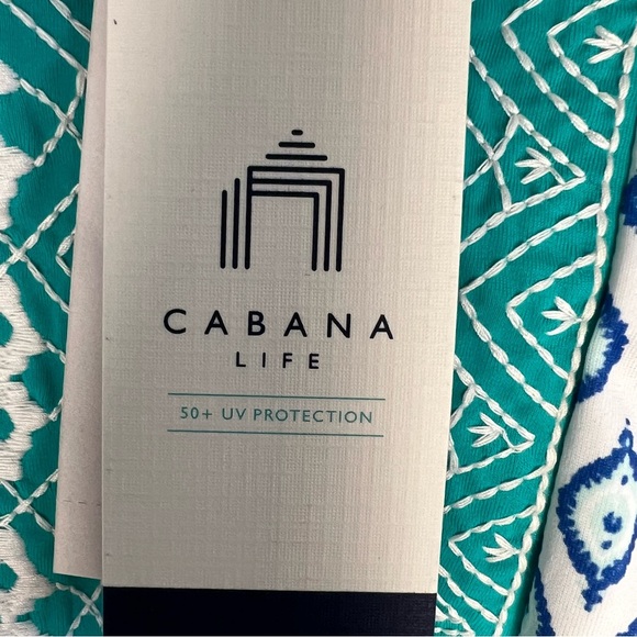 NWT Cabana Life Womens Embroidered Tunic Dress UPF 50+ Beach Cruise Blue Sz XL - Picture 5 of 12